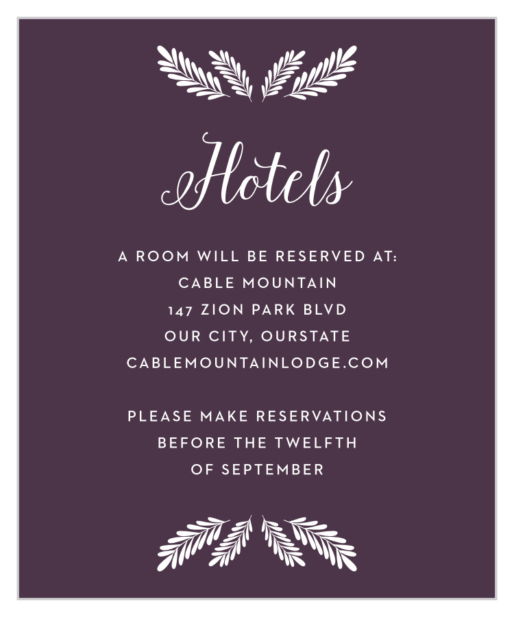 Wreath of Love Accommodation Cards