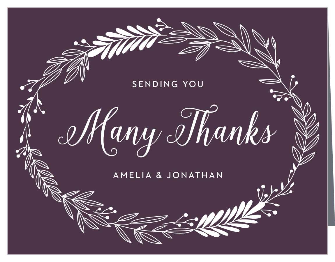 Wreath of Love Wedding Thank You Cards