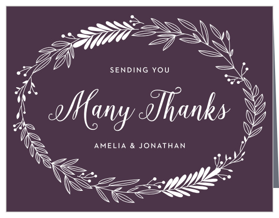 Wreath of Love Wedding Thank You Cards