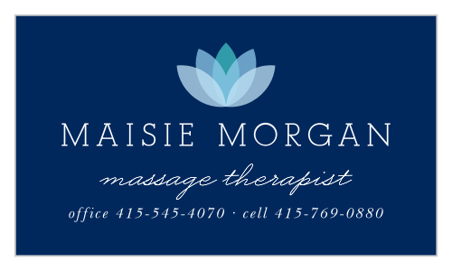 Represent your skillset and expertise with our relaxing Lotus Massage Business Cards.
