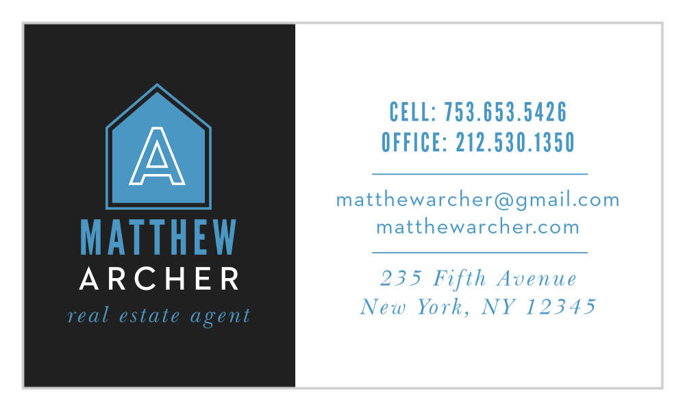 Initialed Logo Business Cards