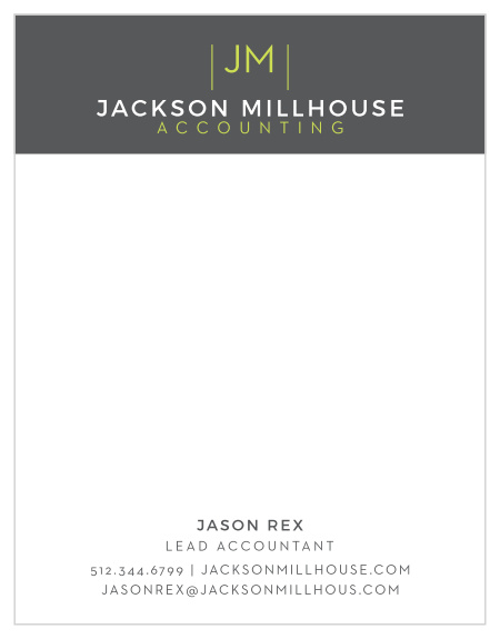 The perfect addition to your handwritten notes to clients is with our Accounting Monogram Business Stationery.