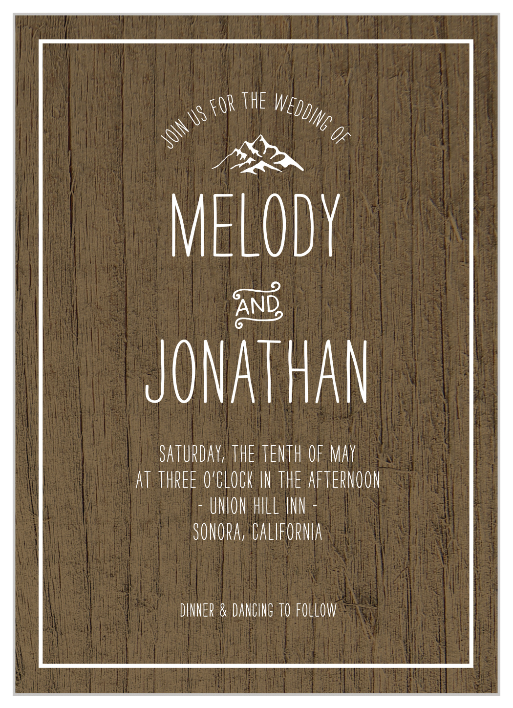 Rustic Union Wedding Invitations