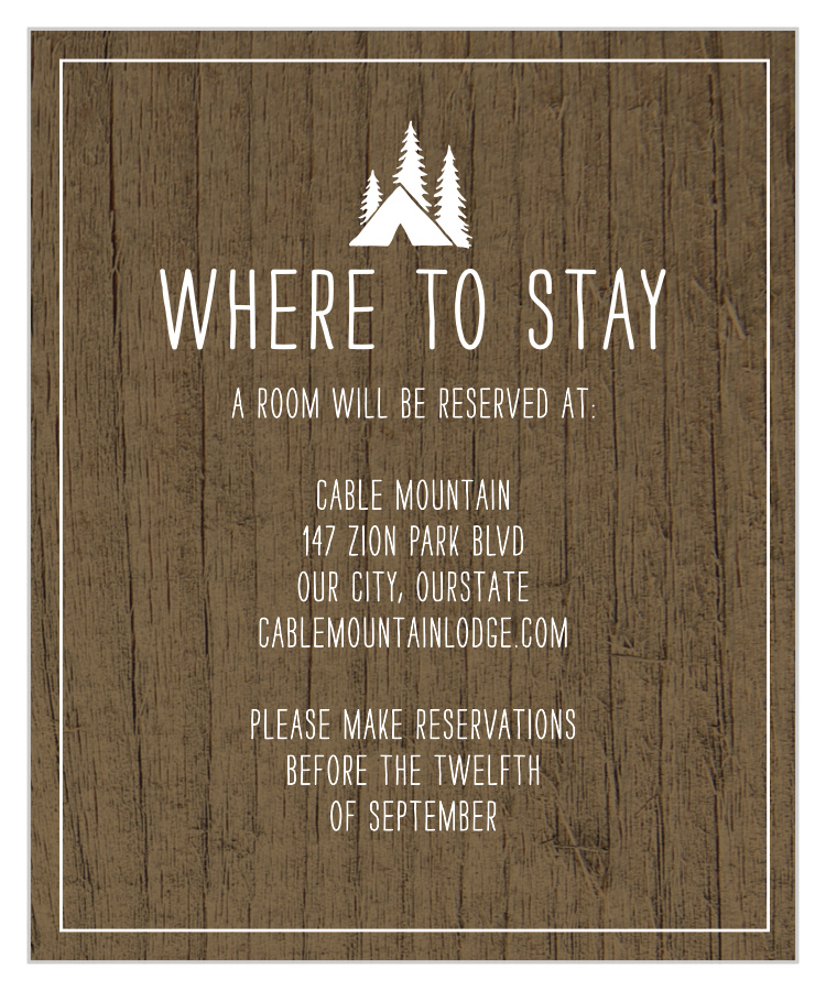 Rustic Union Accommodation Cards