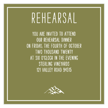 Rustic Union Rehearsal Cards