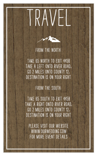 Rustic Union Direction Cards
