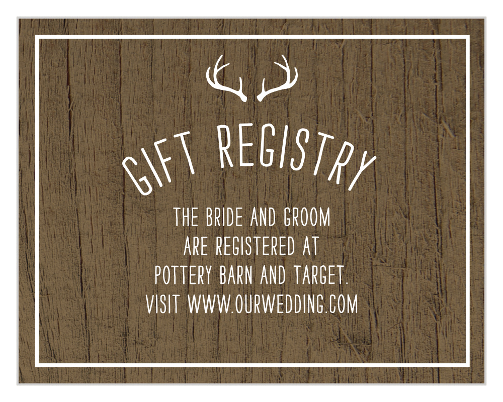 Rustic Union Registry Cards