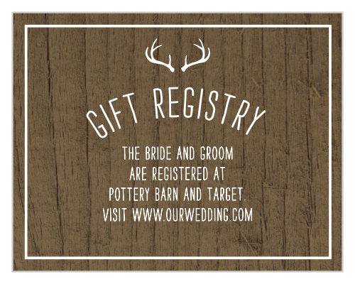 Rustic Union Registry Cards
