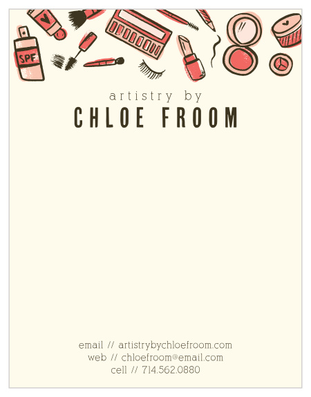 Doodled Cosmetics Business Stationery