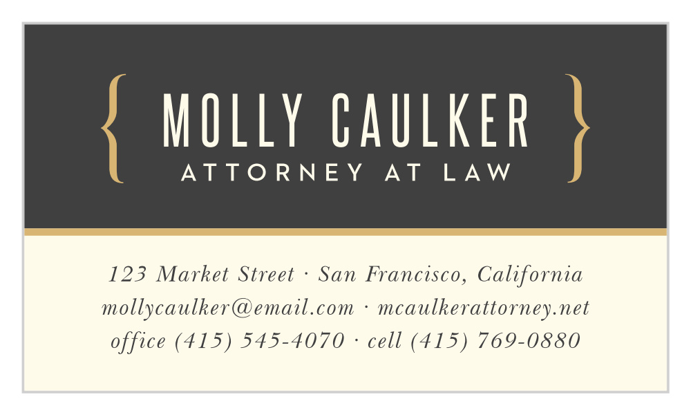 Attorney Brackets Business Cards
