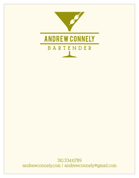 Martini Glass Business Stationery