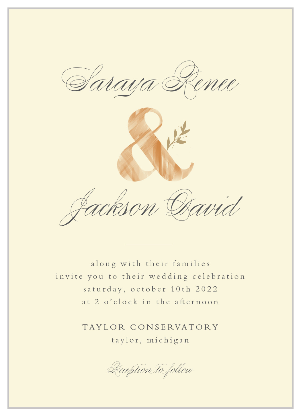 Rustic Ampersand Wedding Invitations