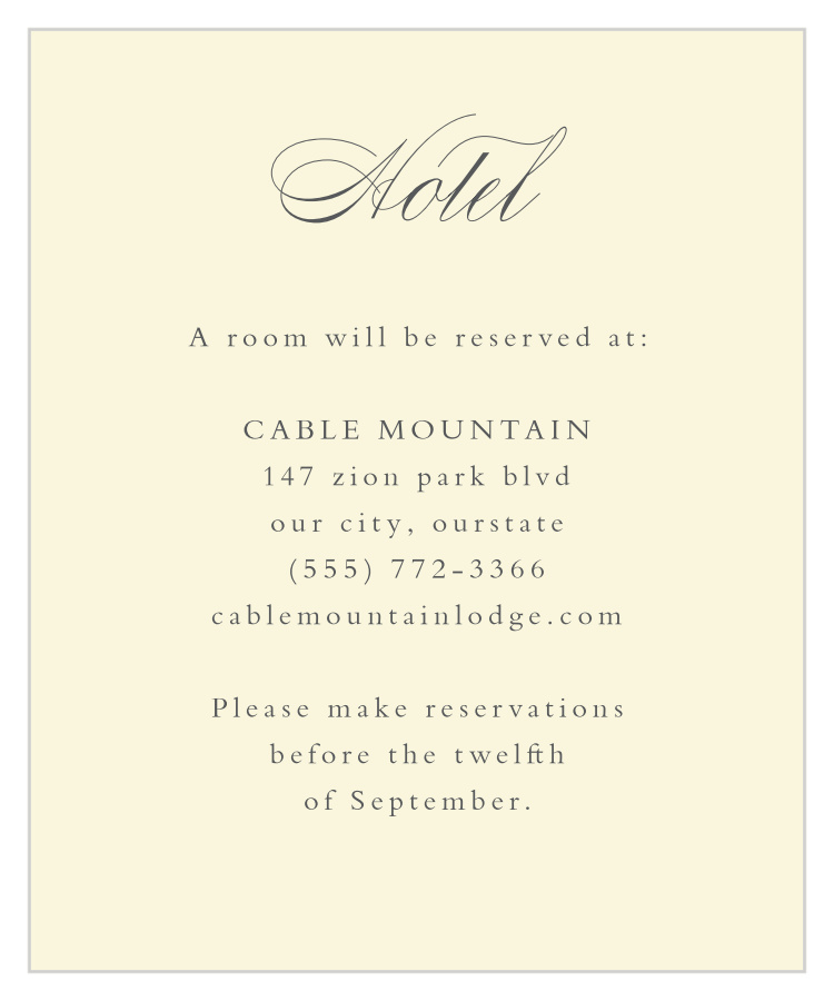 Rustic Ampersand Accommodation Cards