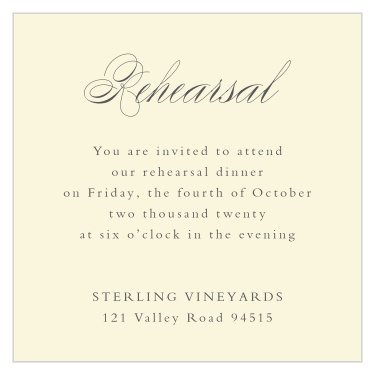 Rustic Ampersand Rehearsal Cards
