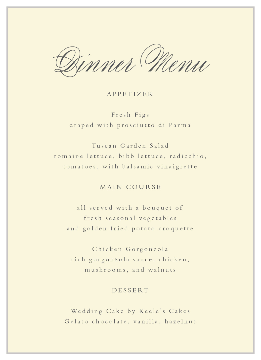 Rustic Ampersand Wedding Menus