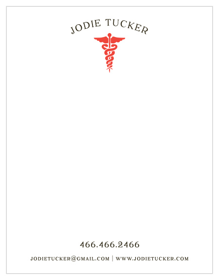 The elegant typography and simple graphics give this Nursing Student Business Stationery a professional and qualified look.