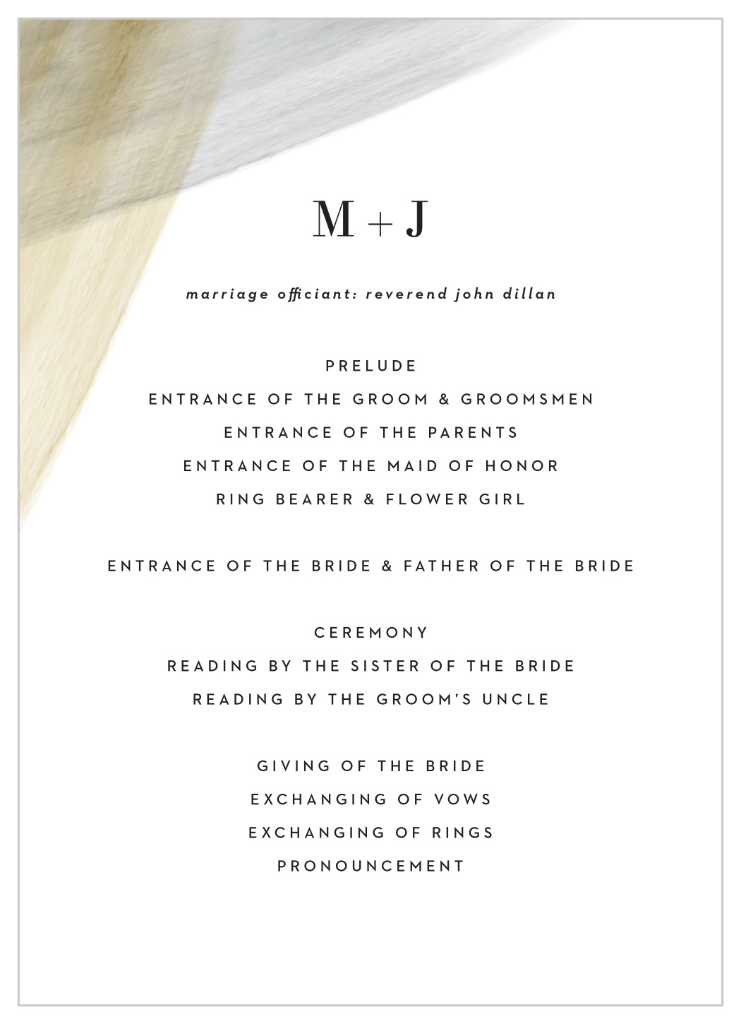 Luxe Watercolor Wedding Programs