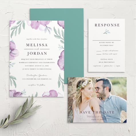 Mauve Medley Wedding Invitations