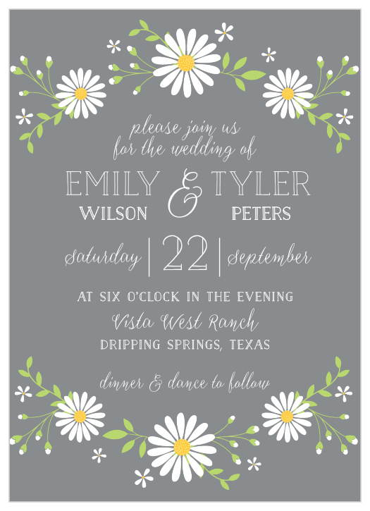 Our Daisy Frame Wedding Invitations are alight in the floral grace of your favorite flower.
