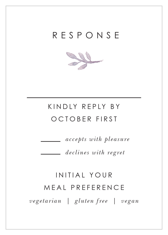 Mauve Florals Response Cards