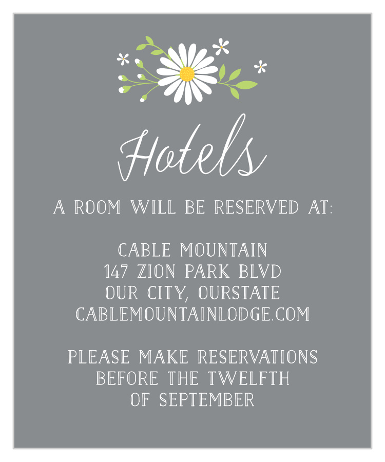 Daisy Frame Accommodation Cards