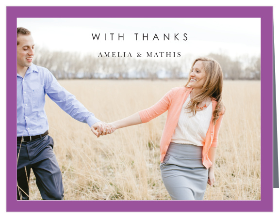 Mauve Florals Wedding Thank You Cards