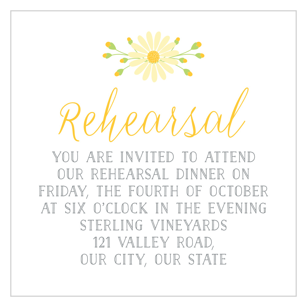 Daisy Frame Rehearsal Cards