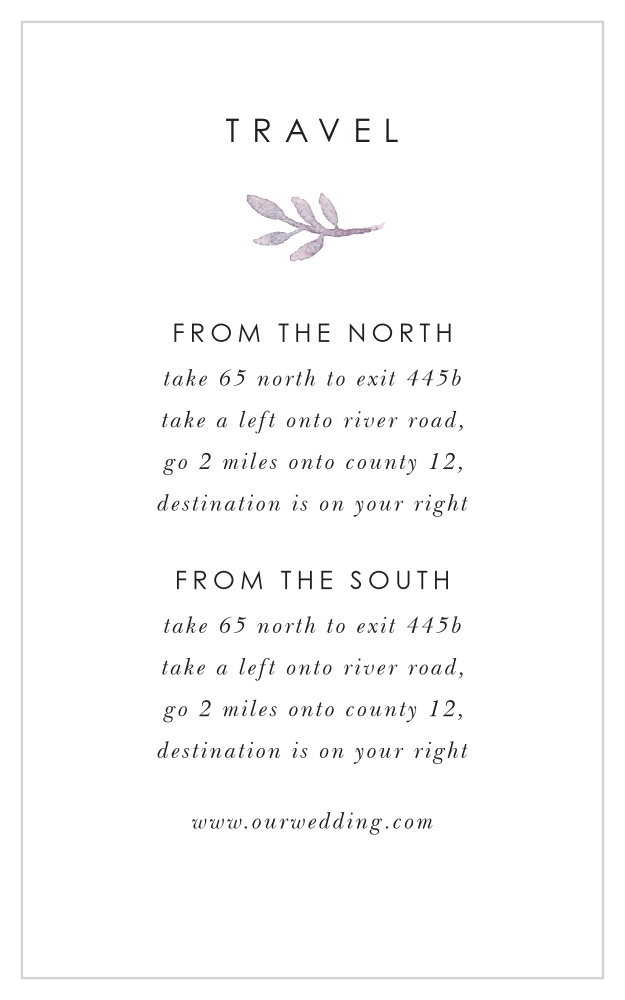 Mauve Florals Direction Cards