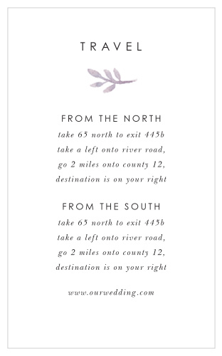Mauve Florals Direction Cards