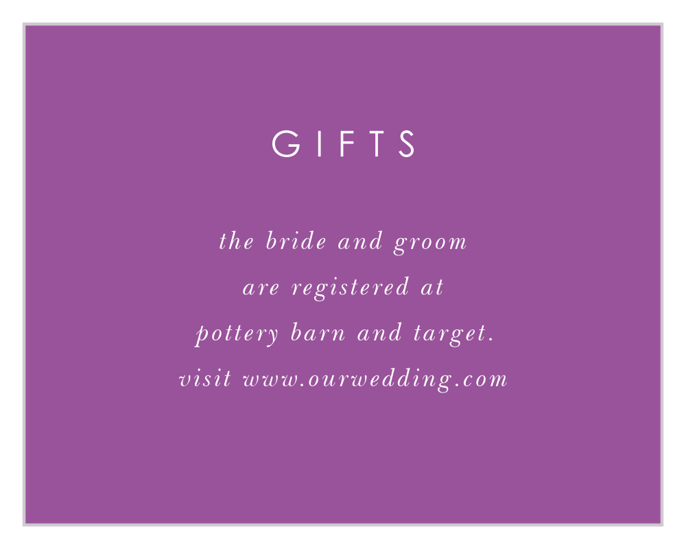 Mauve Florals Registry Cards