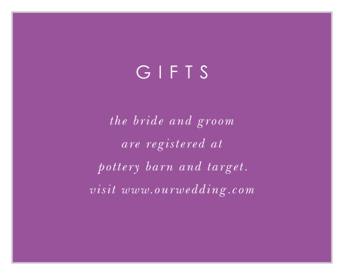 Mauve Florals Registry Cards