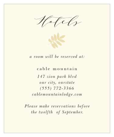 Gilded Leaf Accommodation Cards