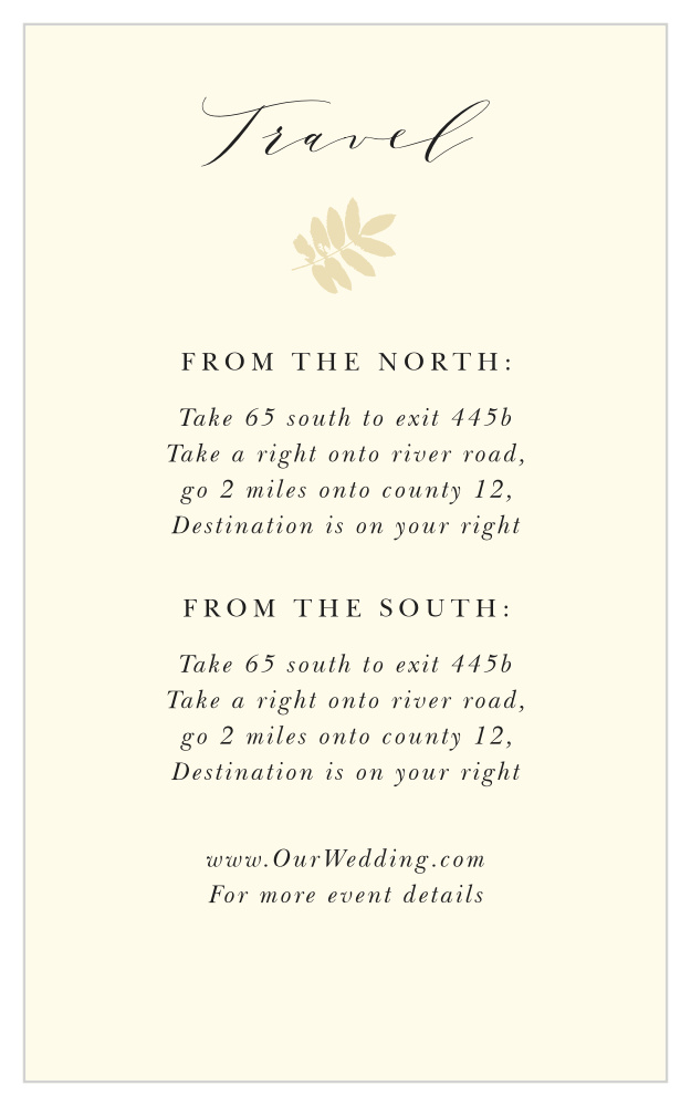 Gilded Leaf Direction Cards