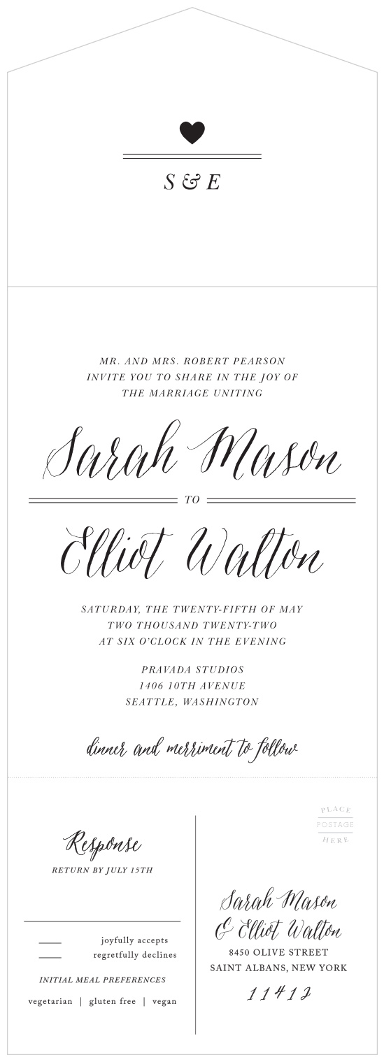 Invite your guests to your biggest day yet with our simple Rustic Chic Wedding Seal and Send Invitations.