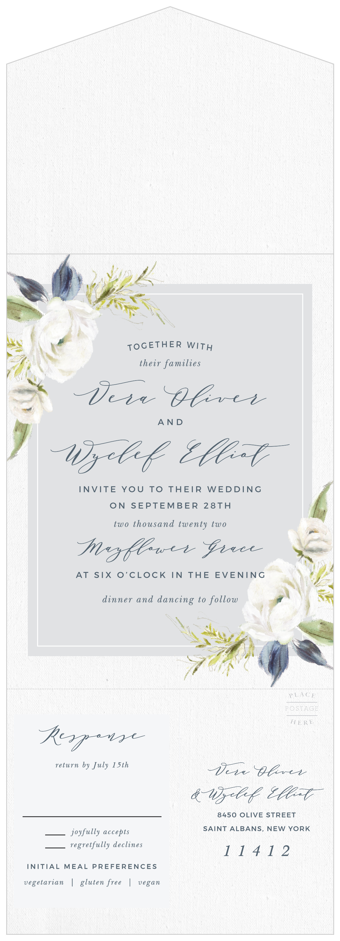 Oil Paint Textured Seal & Send Wedding Invitations