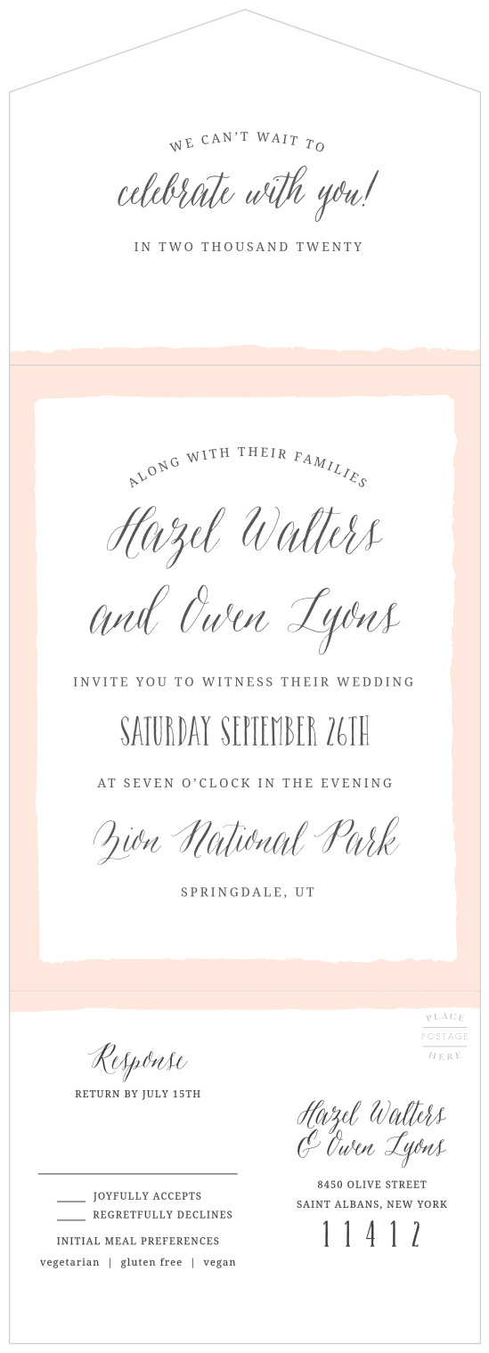 Our irresistibly chic Painted Border Wedding Invitations are the perfect way to gather your friends and family together for one of the biggest days of your life. 