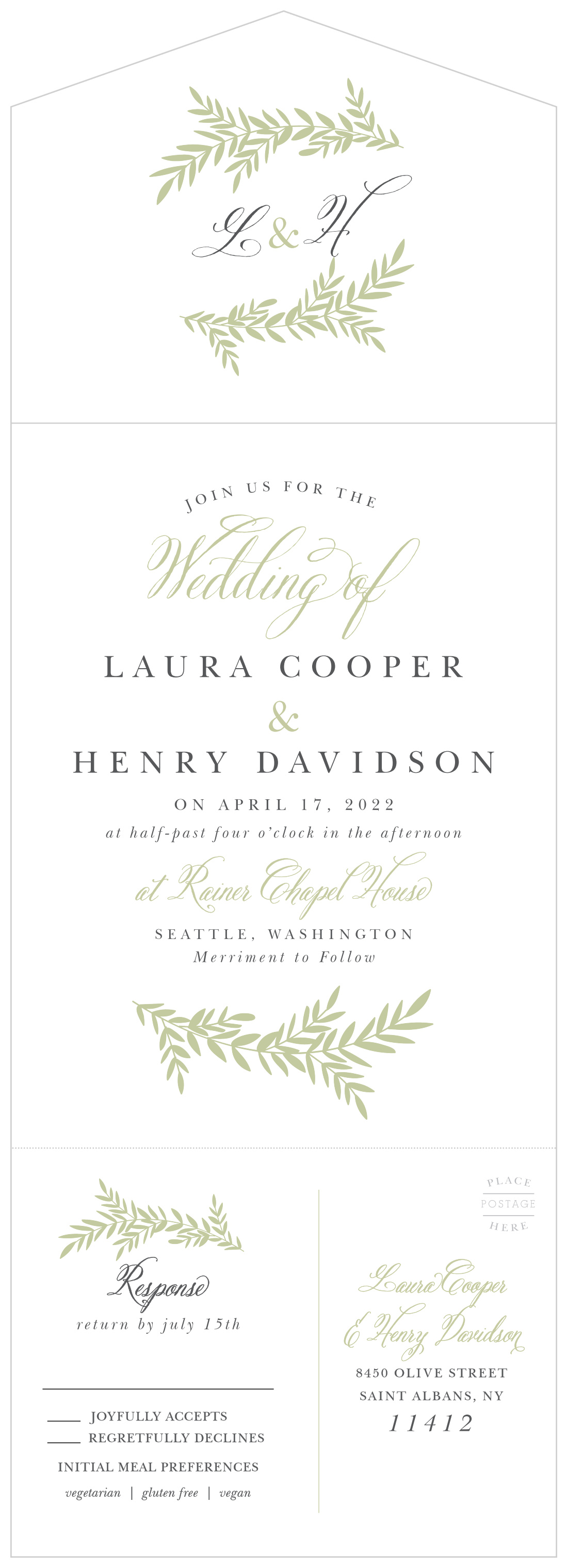 Blissful Boughs Seal & Send Wedding Invitations