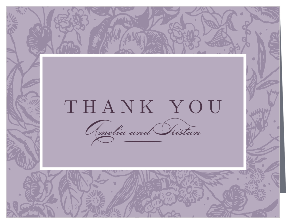 Lilac Wildflowers Wedding Thank You Cards