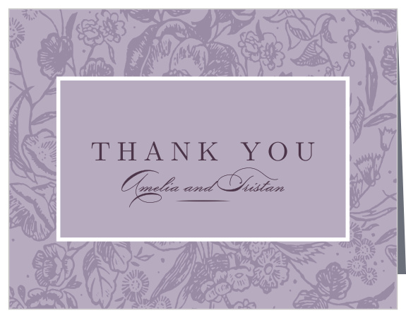 Lilac Wildflowers Wedding Thank You Cards