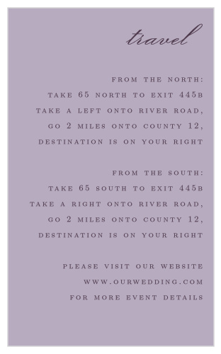 Lilac Wildflowers Direction Cards