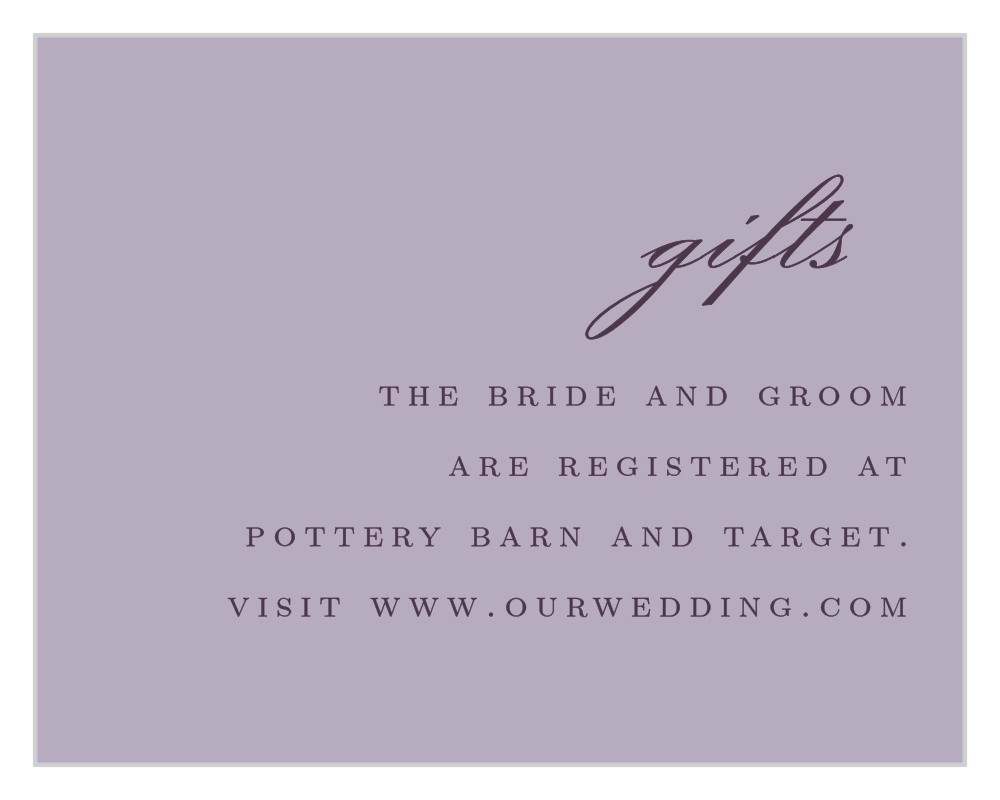 Lilac Wildflowers Registry Cards