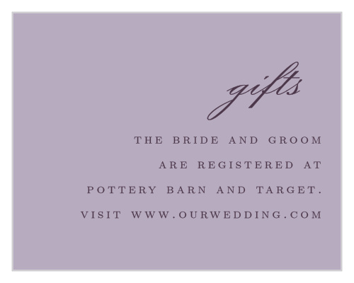 Lilac Wildflowers Registry Cards