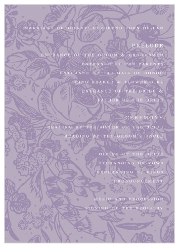 Lilac Wildflowers Wedding Programs