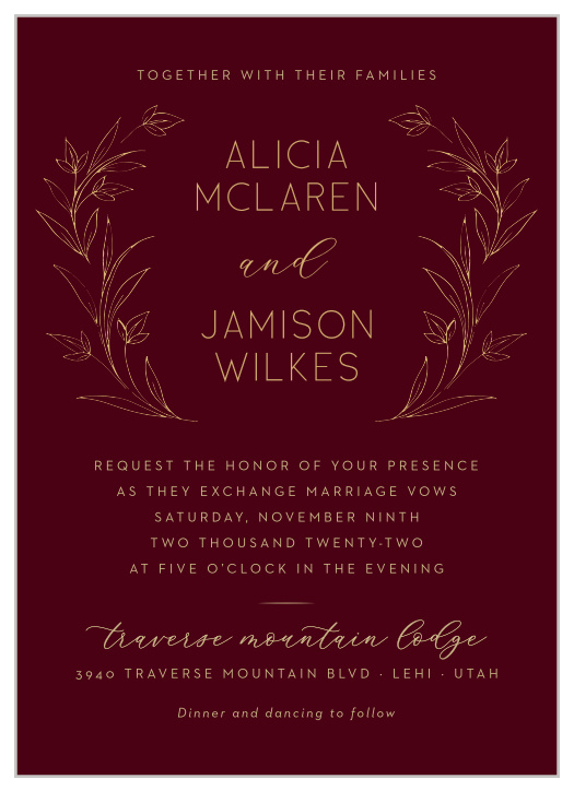 You will love the sophisticated leafy vibe of our Redwood Forest Wedding Invitations!  