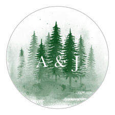 If you're looking for a unique way to add an extra personalized touch to your wedding stationery or envelopes, look no further than our Watercolor Pines Wedding Stickers!