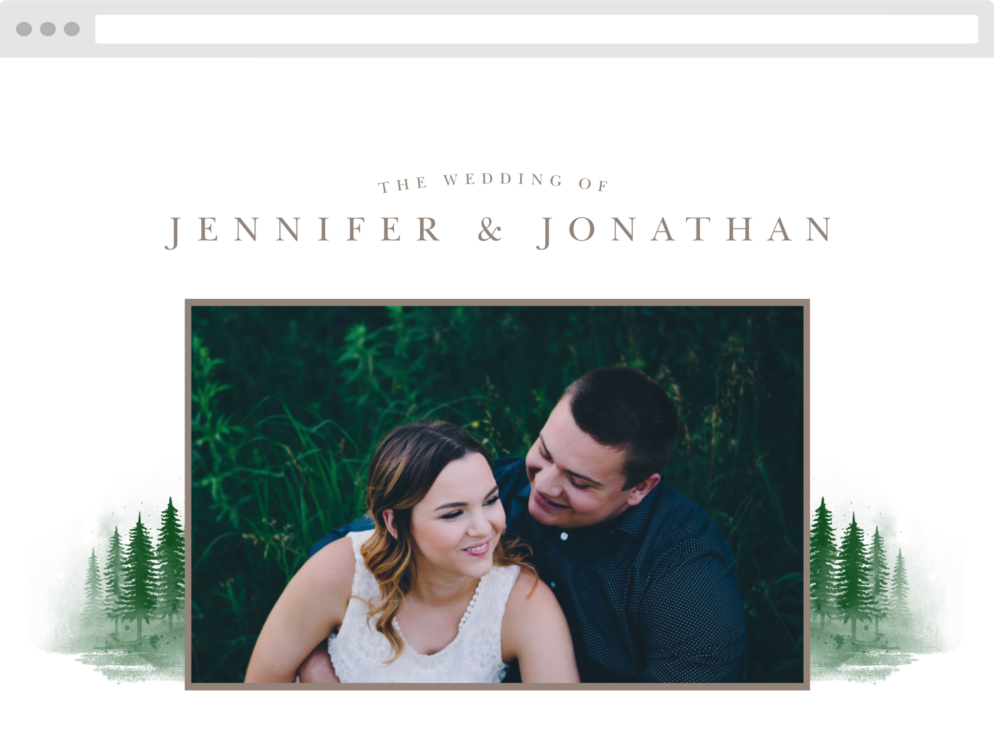 Watercolor Pines Wedding Website