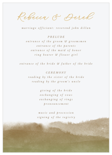 Moody Mountains Wedding Programs
