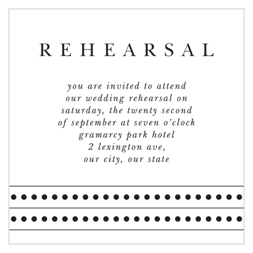 Chic Couple Rehearsal Cards