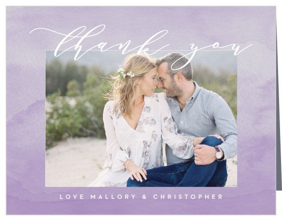 Lilac Dip Dye Wedding Thank You Cards