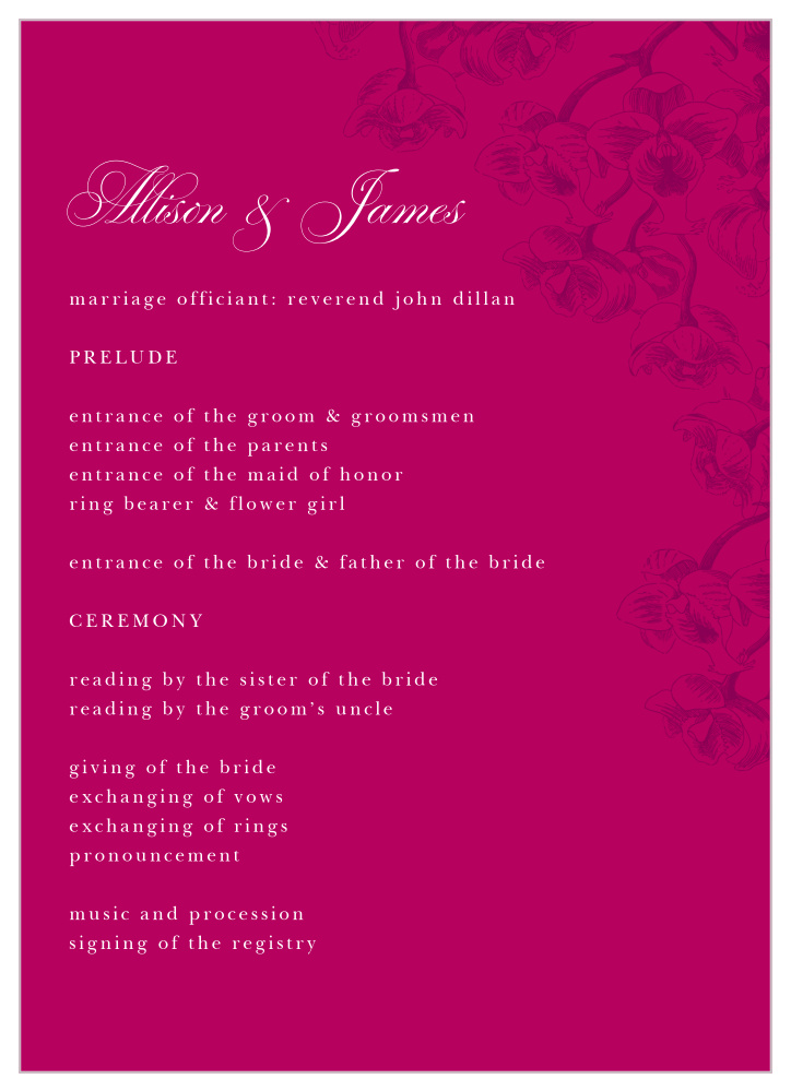 Cascading Blooms Wedding Programs